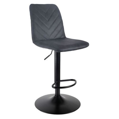 Tabouret De Bar Réglable Microfibre Anthracite Et Pied Métal - Coby 2