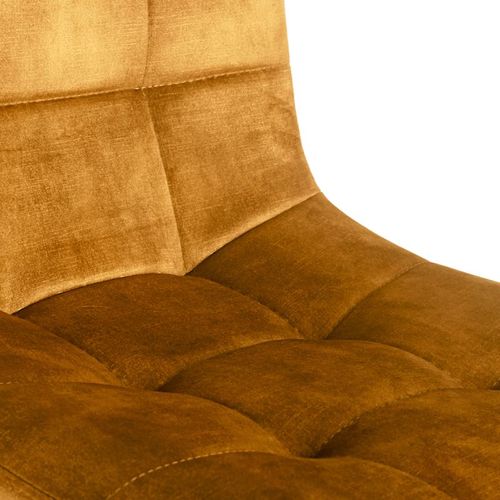 Lot 2 Chaises De Bar Avec Assise H.75 Cm En Velours Moutarde - Nami 2