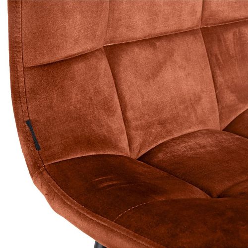 Lot 2 Chaises De Bar Avec Assise H.75 Cm En Velours Ocre - Nami 2