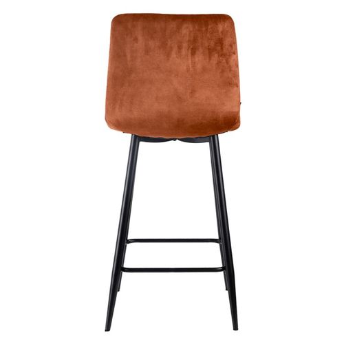 Lot 2 Chaises De Bar Avec Assise H.75 Cm En Velours Ocre - Nami 2