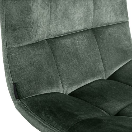 Lot 2 Chaises De Bar Avec Assise H.75 Cm En Velours Vert - Nami 2