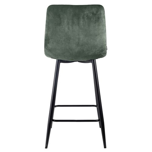 Lot 2 Chaises De Bar Avec Assise H.75 Cm En Velours Vert - Nami 2