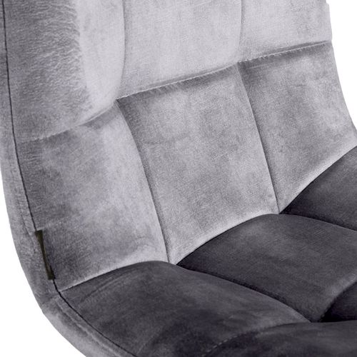 Lot 2 Chaises De Bar Assise H.75 Cm En Velours Gris Clair - Nami 2