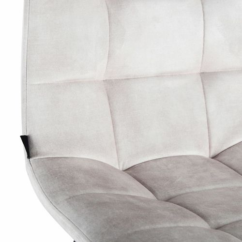 Lot 2 Chaises De Bar Avec Assise H.75 Cm En Velours Écru - Nami 2