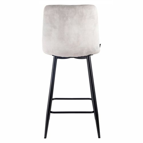 Lot 2 Chaises De Bar Avec Assise H.75 Cm En Velours Écru - Nami 2