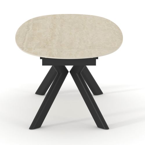 Table Extensible 180 à 260 Cm Ovale Céramique Effet Travertin - Kite