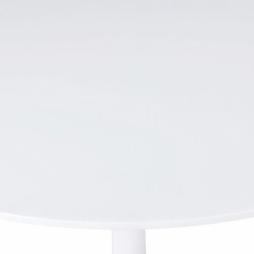 Table De Repas Ronde 110 Cm Blanche Et Pied Métal Blanc – Valeria