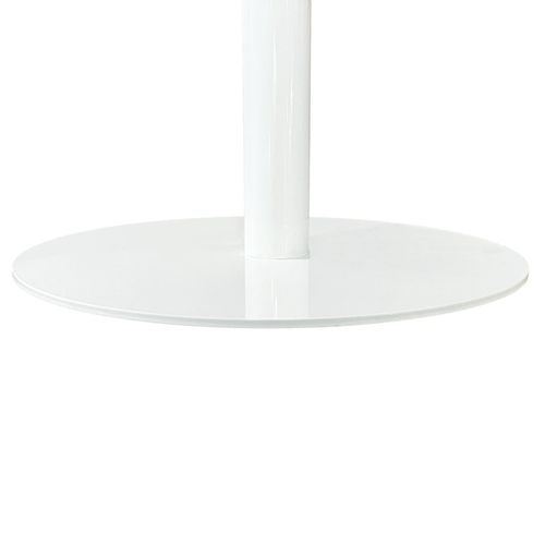 Table De Repas Ronde 110 Cm Blanche Et Pied Métal Blanc – Valeria