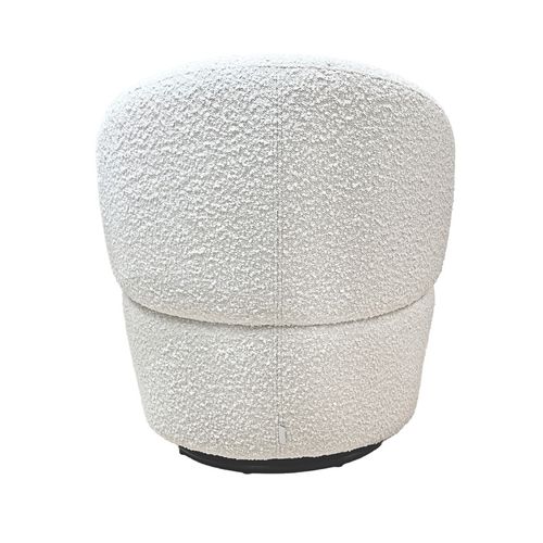 Fauteuil Rond Pivotant 360° Tissu Bouclette Écru – Corolla