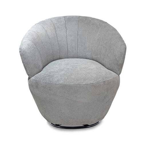 Fauteuil Rond Pivotant 360° Tissu Chenille Doux Gris – Corolla