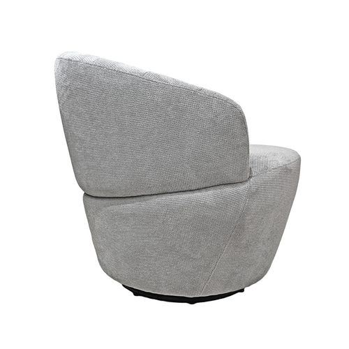 Fauteuil Rond Pivotant 360° Tissu Chenille Doux Gris – Corolla