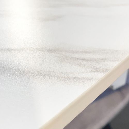 Table Extensible Ovale 120 à 180 Cm Céramique Blanc Pieds Bois - Delfi