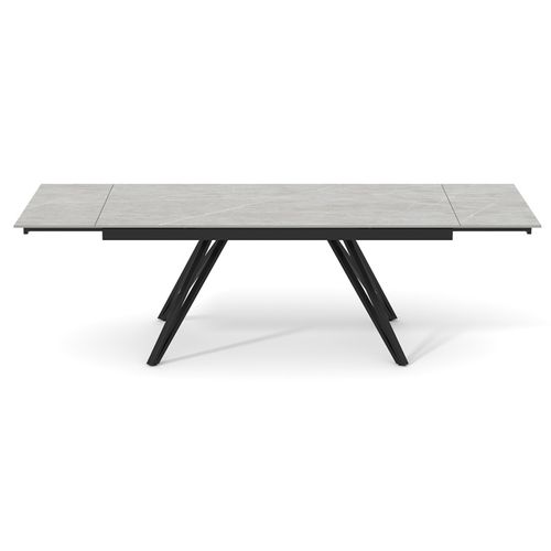 Table 180 à 260 Cm Céramique Gris Marbré Pieds En V - Arizona 10