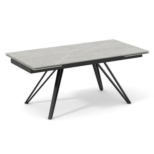 Table 160 à 240 Cm Céramique Gris Marbré Pieds En V - Arizona 10