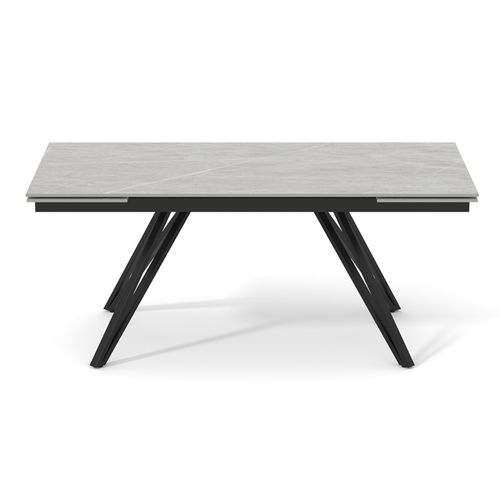 Table 160 à 240 Cm Céramique Gris Marbré Pieds En V - Arizona 10