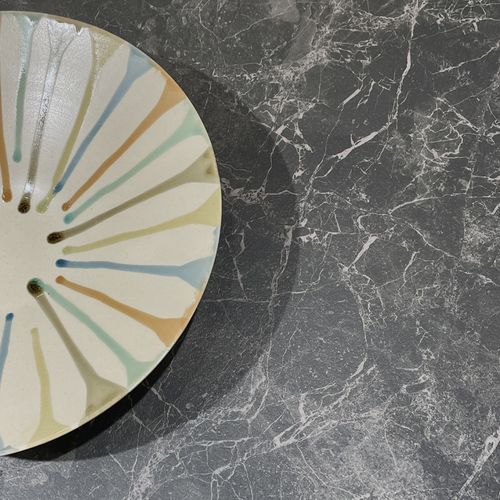 Table Extensible 90 à 160 Cm Céramique Gris Anthracite Marbré - Emmett