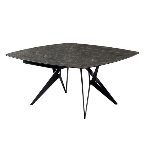 Table Extensible 90 à 160 Cm Céramique Gris Anthracite Marbré - Emmett