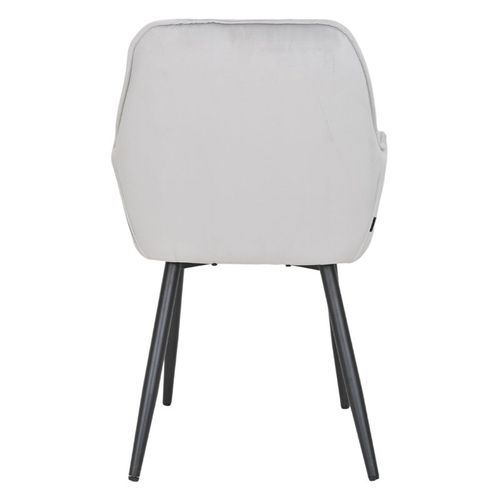 Lot 2 Chaises En Velours Gris Clair Avec Pieds En Métal Noir - Stern 2