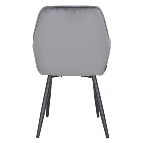 Lot 2 Chaises En Velours Gris Foncé Avec Pieds En Métal Noir - Stern 2