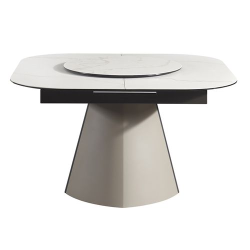 Table 140 à 174 Cm Céramique Blanc Plateau De Service Tournant - Twist