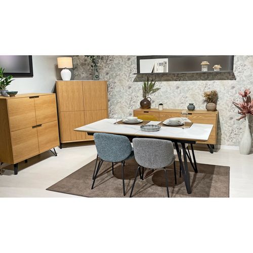 Table Extensible 180/230 Cm Chêne Céramique Pieds Métal – Onyx 2