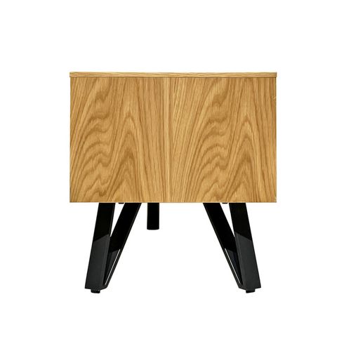 Meuble TV 160 Cm 3 Tiroirs Placage Bois Et Pieds Métal – Onyx 2