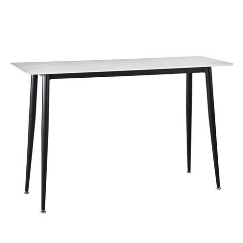 Console 120 Cm Céramique Blanc Pieds Évasés Métal Noir - Ryder 2