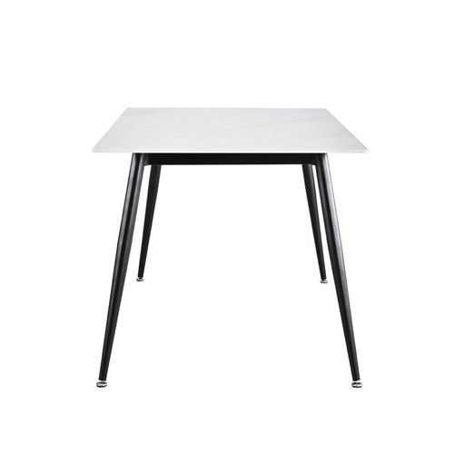 Table Basse 120 Cm Céramique Blanc Marbré Pieds Métal - Ryder 2