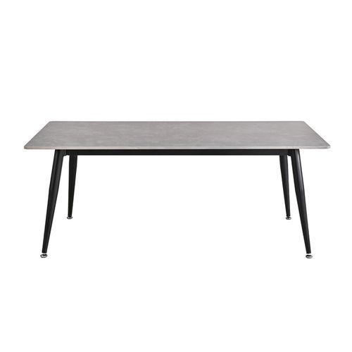 Table Basse 120 Cm Céramique Gris Béton Pieds Métal Noir - Ryder 2