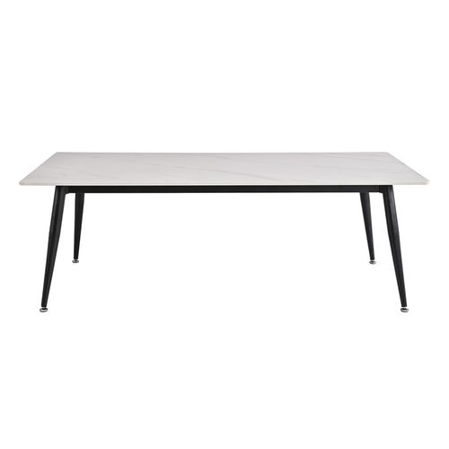 Table Basse 140 Cm Céramique Blanc Pieds Métal Noir - Ryder 2