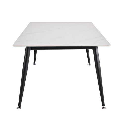 Table Basse 140 Cm Céramique Blanc Pieds Métal Noir - Ryder 2