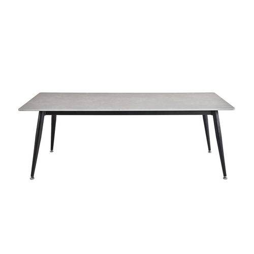 Table Basse 140 Cm Céramique Gris Béton Pieds Métal Noir - Ryder 2