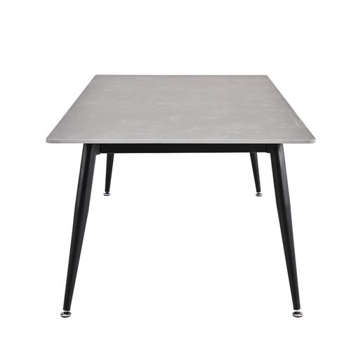 Table Basse 140 Cm Céramique Gris Béton Pieds Métal Noir - Ryder 2