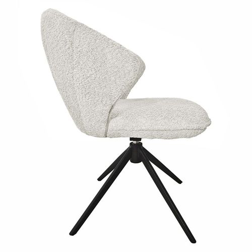 Lot 2 Chaises Coquillage Rotatives 180° Tissu Bouclette Écru - Tissaia