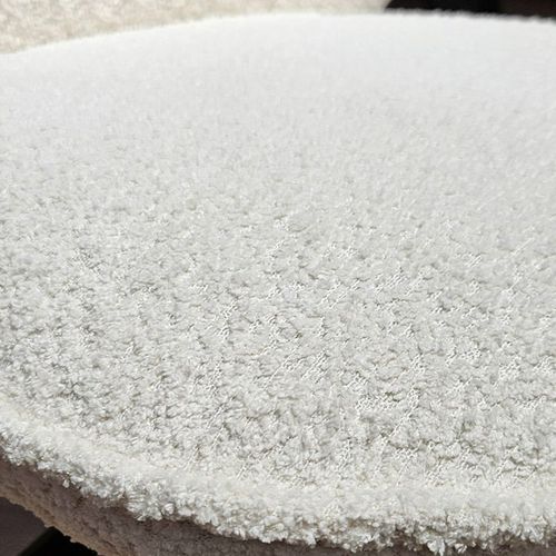 Lot 2 Chaises Coquillage Rotatives 180° Tissu Bouclette Écru - Tissaia