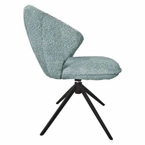 Lot 2 Chaises Coquillage Rotatives 180° Tissu Bouclette Bleu - Tissaia