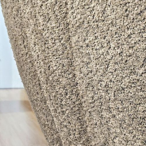 Lot 2 Chaises Coquillage Rotatives 180° Tissu Bouclette Taupe - Tissaia