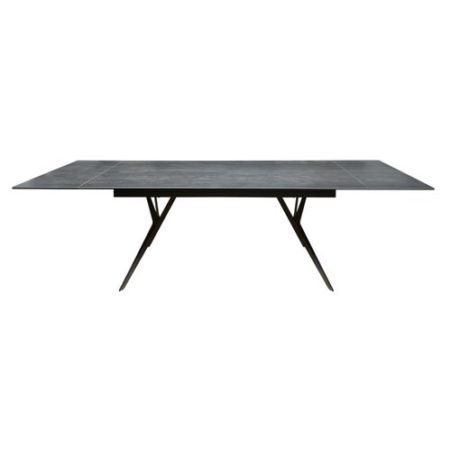 Table Extensible 180/260 Cm Céramique Gris Pieds Géométriques - Parker