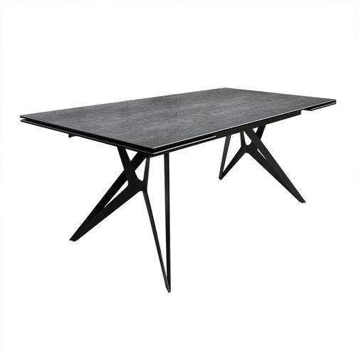 Table Extensible 180/260 Cm Céramique Gris Pieds Géométriques - Parker