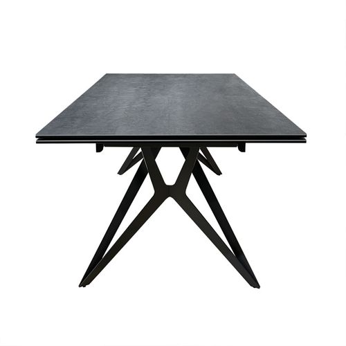Table Extensible 180/260 Cm Céramique Gris Pieds Géométriques - Parker