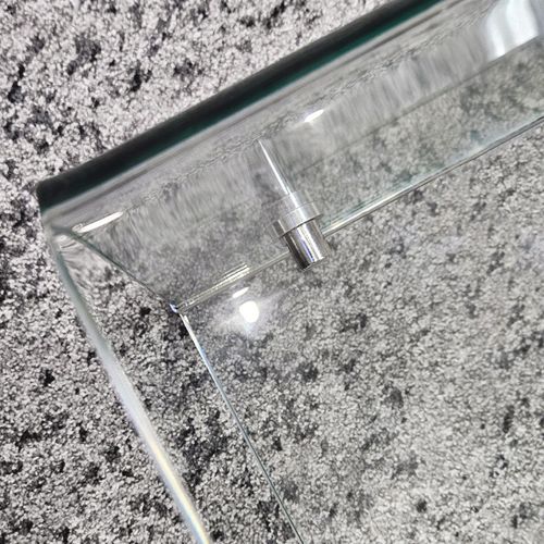 Table Basse Carrée 80 X 80 Cm Avec Étagère En Verre Trempé - Ice