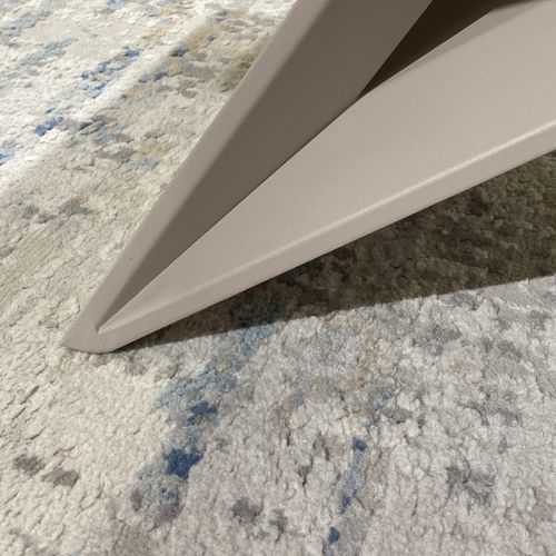 Table Basse 110 Cm Céramique Blanc Marbré Pied Métal Beige - Isaure