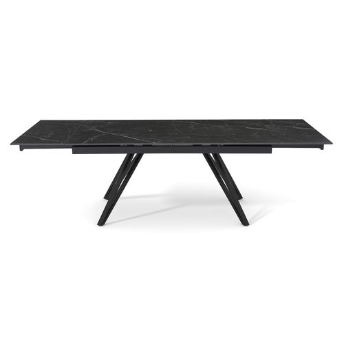Table Extensible 160 à 240 Cm Céramique Noir Marbré Pieds En V - Indiana 10