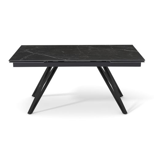 Table Extensible 160 à 240 Cm Céramique Noir Marbré Pieds En V - Indiana 10