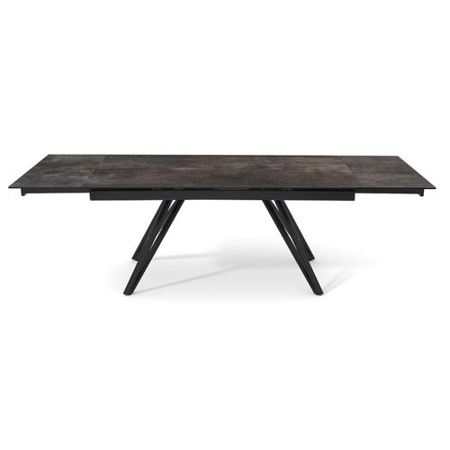 Table Extensible 180 à 260 Cm Céramique Gris Vieilli Pieds En V - Maine 10