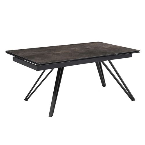 Table Extensible 180 à 260 Cm Céramique Gris Vieilli Pieds En V - Maine 10