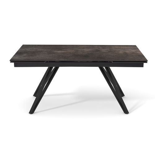 Table Extensible 180 à 260 Cm Céramique Gris Vieilli Pieds En V - Maine 10