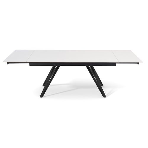 Table Extensible 160 à 240 Cm Céramique Blanc Pieds En V - Oregon 10