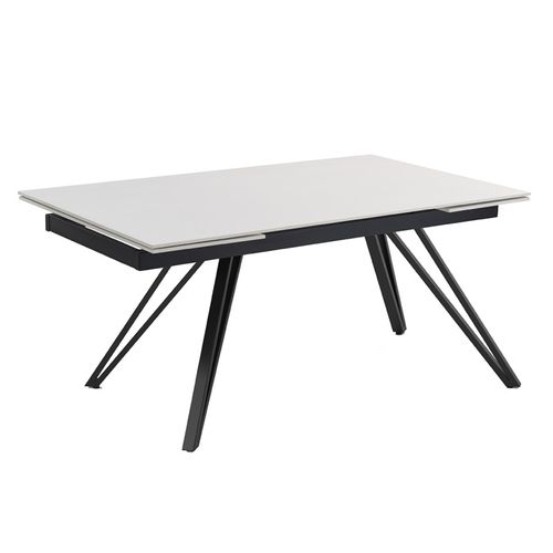 Table Extensible 160 à 240 Cm Céramique Blanc Pieds En V - Oregon 10