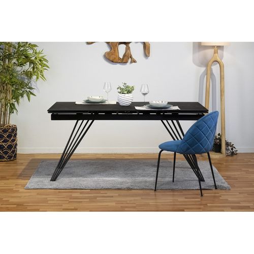 Table Extensible 180 à 260 Cm Céramique Gris Anthracite Pieds Filaires - Utah 01
